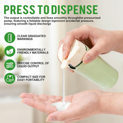 4-in-1 Travel Dispenser Bottle - Leak-Proof Refillable Silicone Squeeze Container with Lock