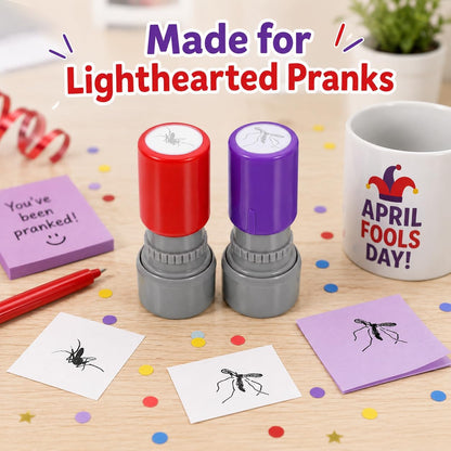 2 Pcs Mosquito Stamp Prank Self Inking Stamps