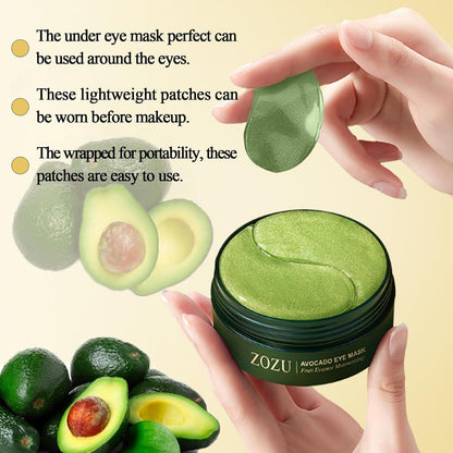 30 Pairs Hydrating Gel Soothing Under Eye Masks for Cooling Moisture Avocado