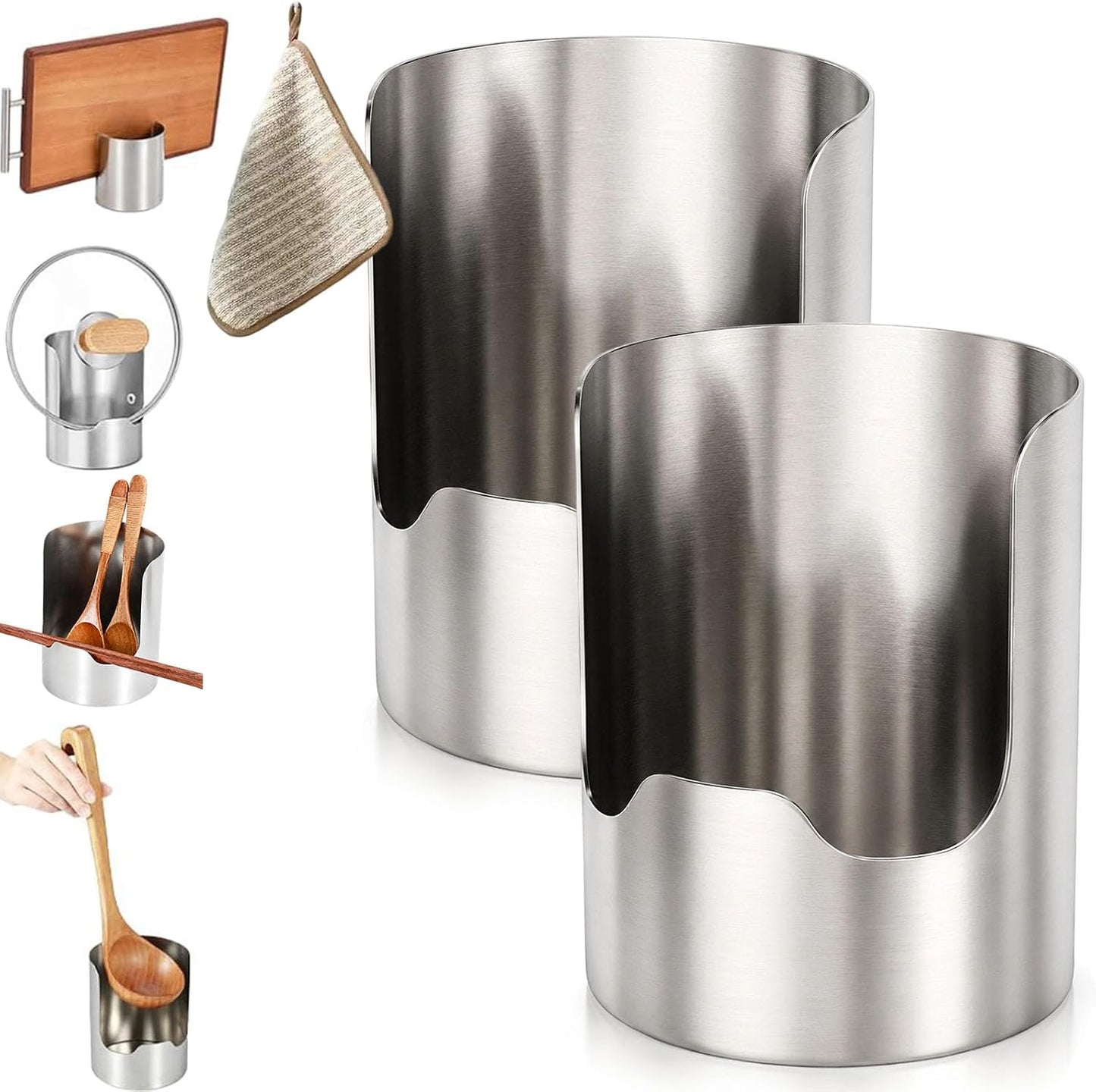 2 PCS Stainless Steel Multi-functional Kitchen Utensil Holder