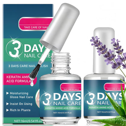 3 Days Nail Care Polish, Keratin Amino Acid Nail Oil, Moisturizing Clear Nail Care Gloss