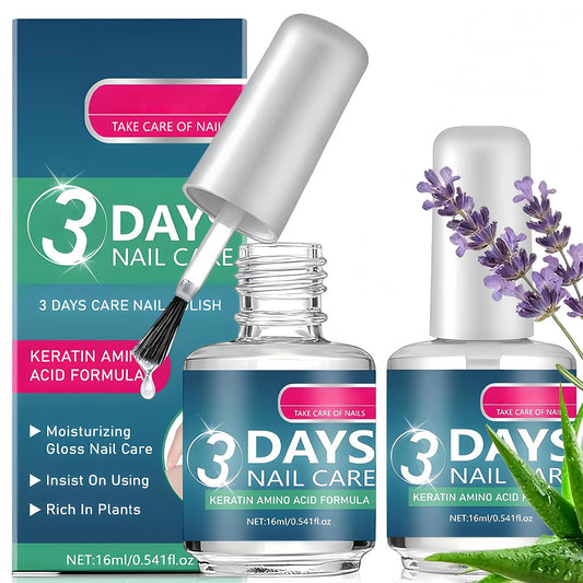 3 Days Nail Care Polish, Keratin Amino Acid Nail Oil, Moisturizing Clear Nail Care Gloss