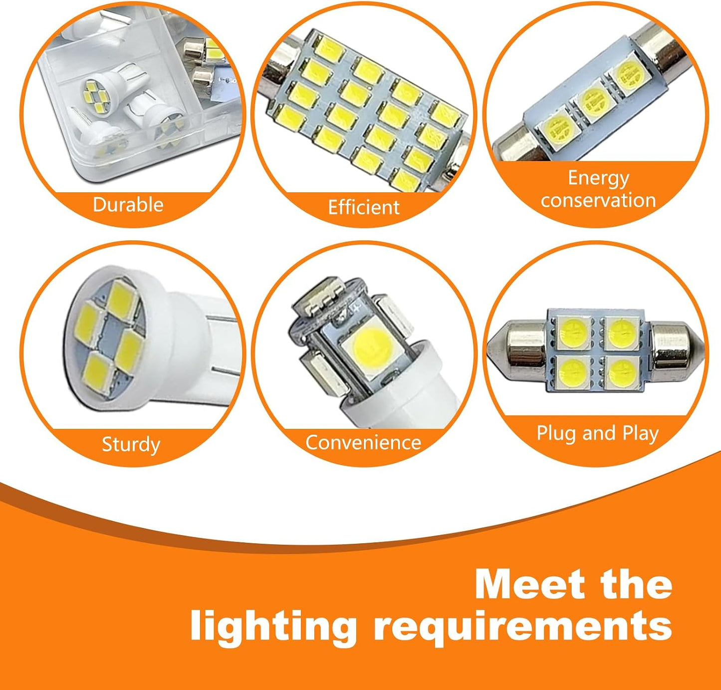 42PCS LED Interior Car Lights Kit Universal for Cars Trucks SUVs RVs