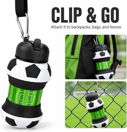 500ML Portable Soccer Ball Foldup Water Bottle