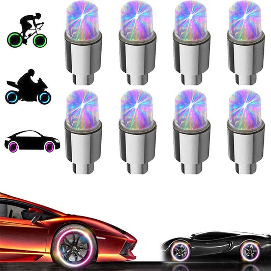 8 Pack LED Valve Stem Caps Lights for Car Tires Wheel