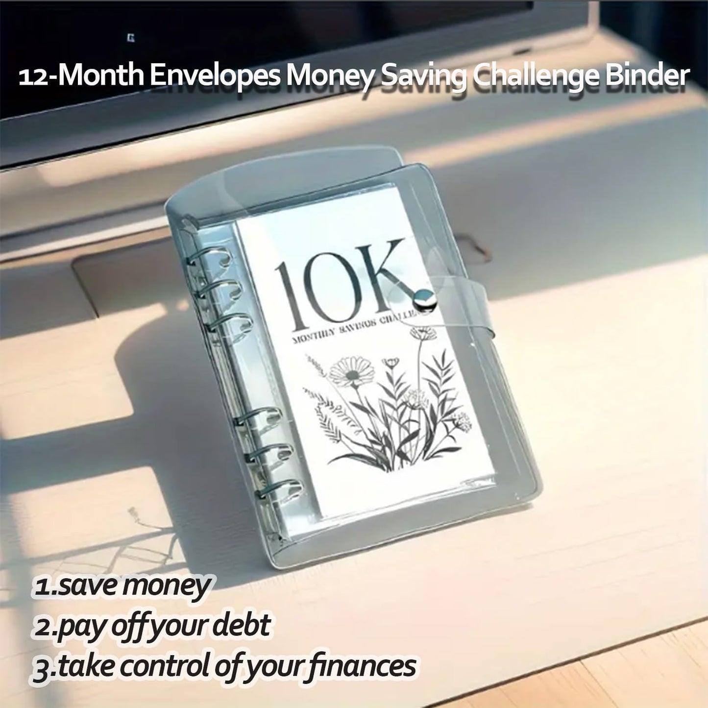 12-Month Envelopes Money Saving Challenge Binder