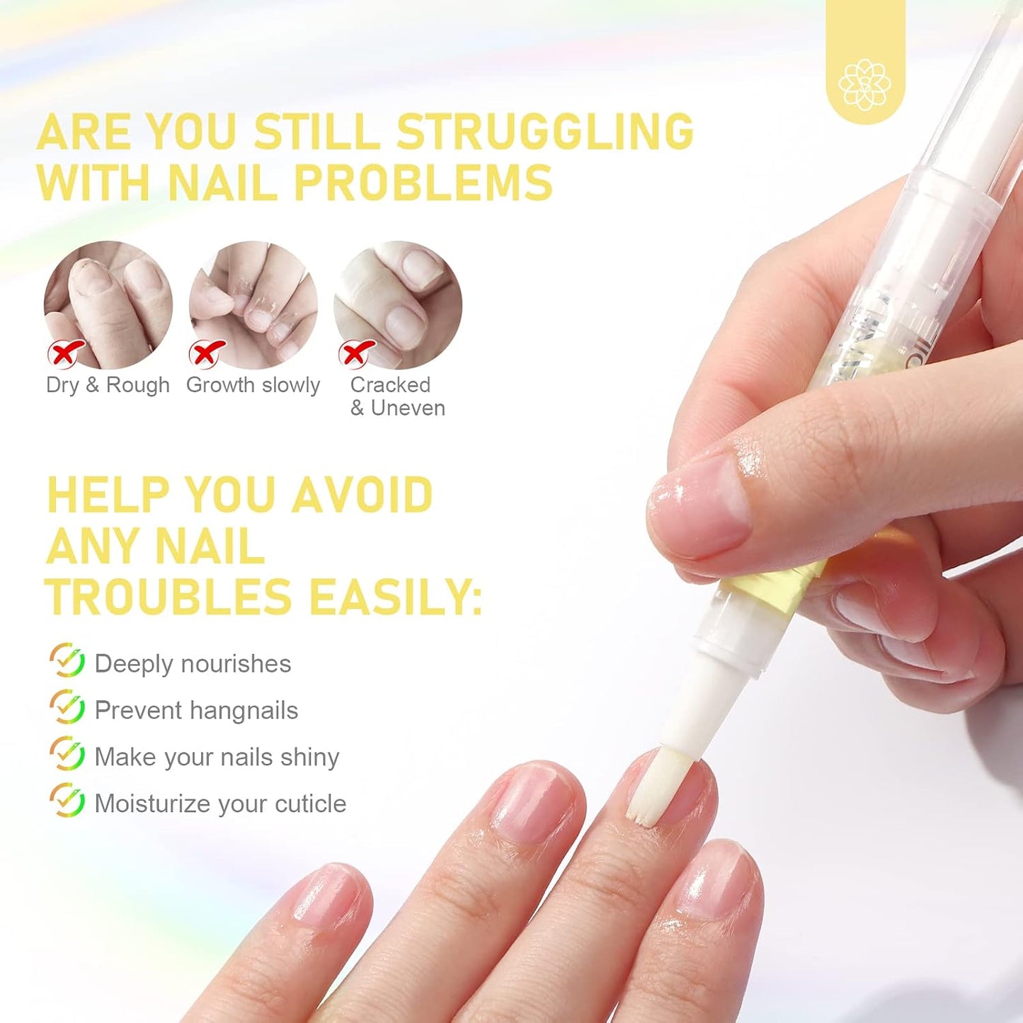 6PCS Natural Revitalizing Cuticle Oil for Nails with Vitamin E