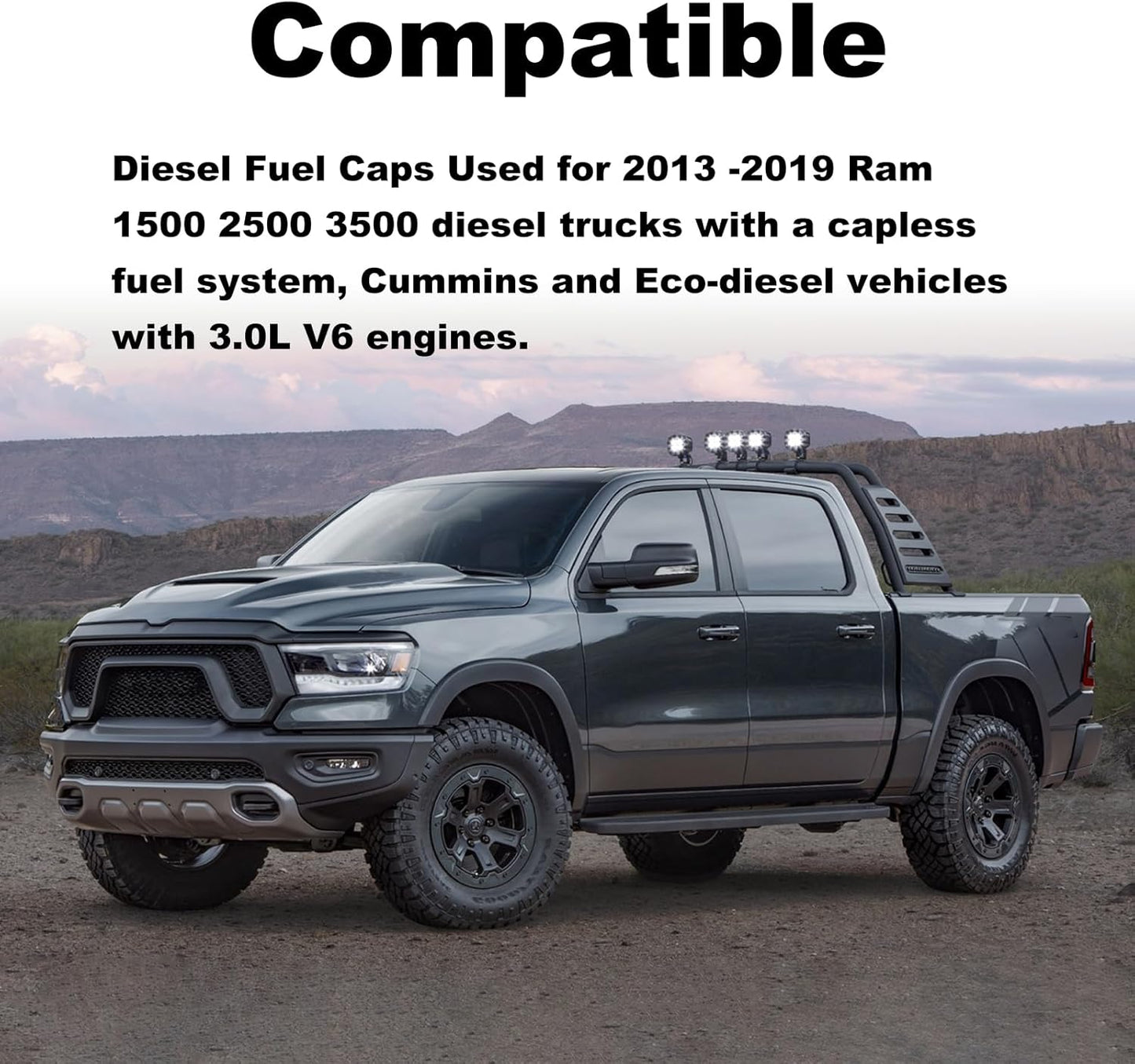 2Pcs Magnetic Diesel Fuel Cap Compatible with Dodge Ram