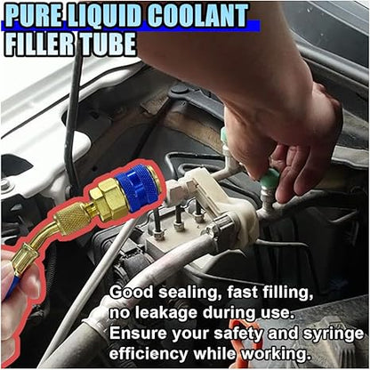 Hand Push Compressor Manual AC Oil Dye Injector with Quick Coupler