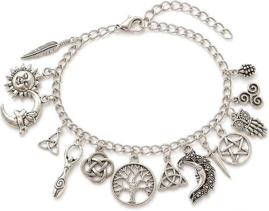 Women's Gothic Style  Adjustable Vintage Witchy Charm Bracelet-Anklet