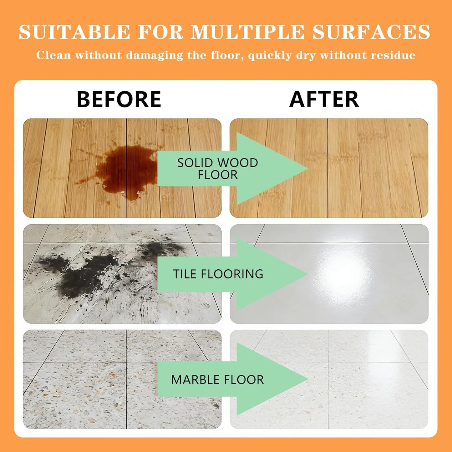 12pcs Floor Cleaning Solution Tablet Deep Cleans for Multiple Hard Floors