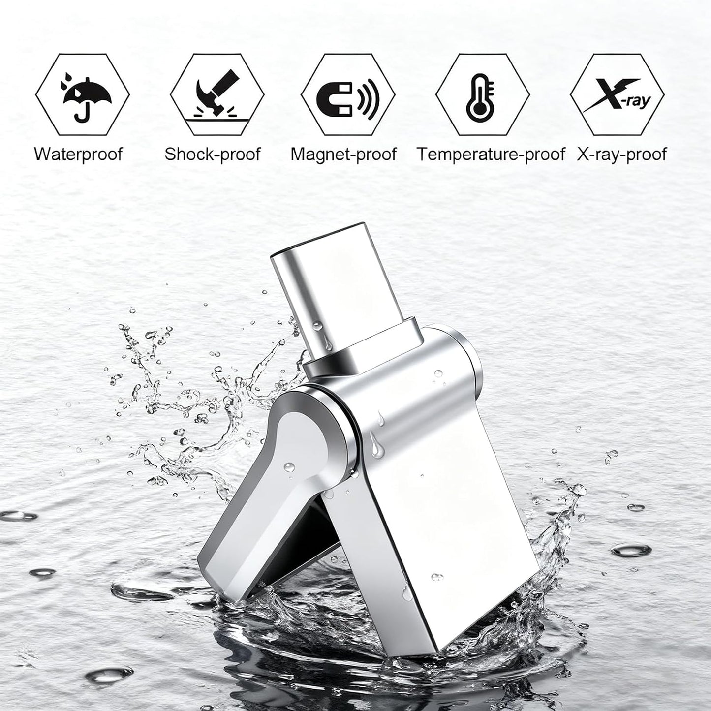 2TB USB Flash Drive, USB C & USB A Dual Drive Memory Stick,  for iPhone , Android, MacBook, iPad, Laptops, PCs