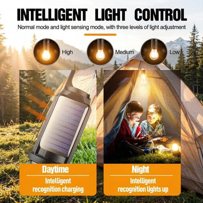 3 Pack Portable LED Solar USB Rechargeable Lantern Flashlight