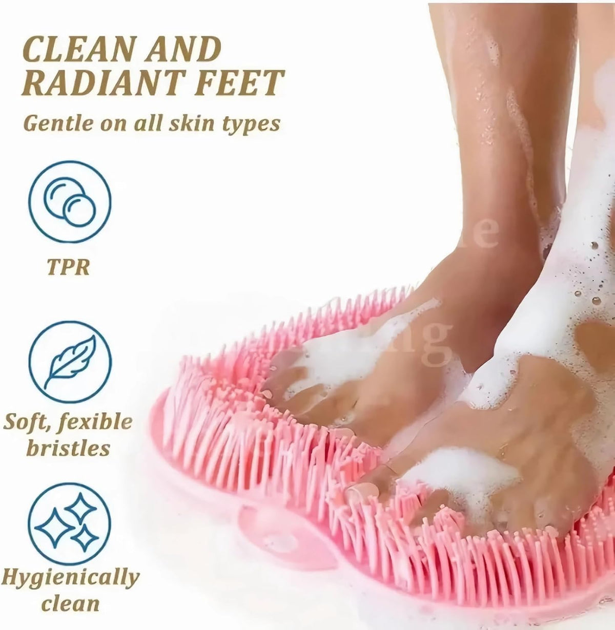 2Pcs Shower Foot Scrubber Mat Back Washer Back