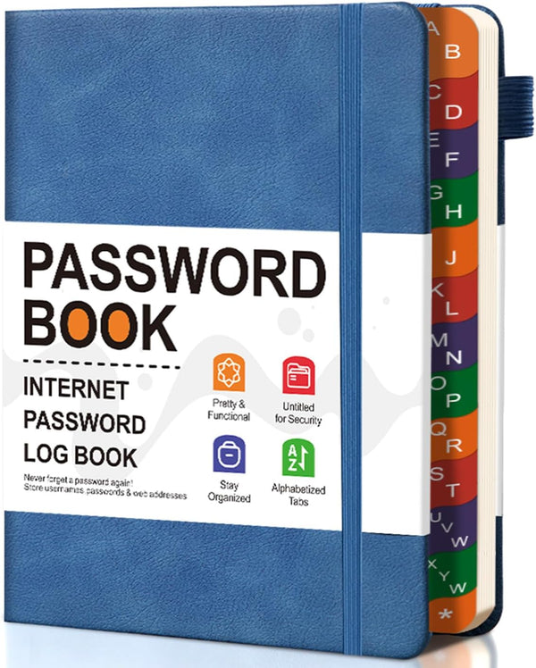 B6 Colorful Indexed Password Book with Alphabetical Tabs