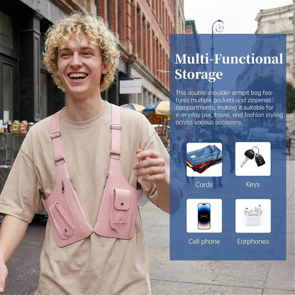 Anti-Theft Multi-pocket Double Shoulder Armpit Bag