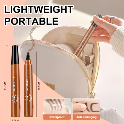 5PC 4 Tipped 3D Waterproof Brow Pencil with Micro-Fork Tip