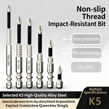 9-Pack High Magnetic Cross Head Drill Bit