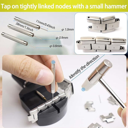 Watch Link Removal Kit - Watch Band Sizing Tool for Watch Strap Adjustment