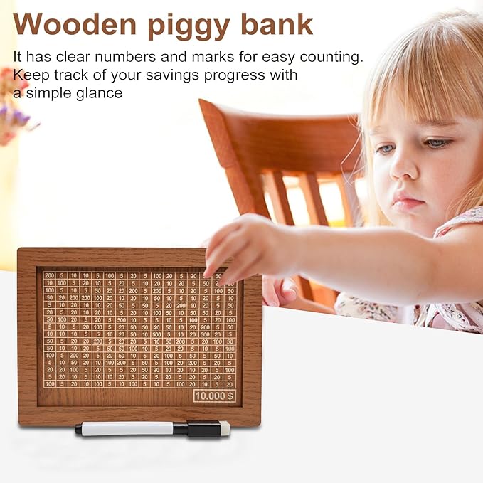 10000$ Retro Cash Vault Wooden Savings Challenge Box