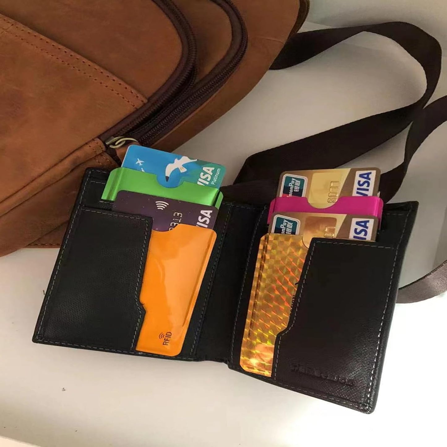 16 RFID Blocking Sleeves Set (12 Colorful Credit Card Protector RFID Blocking Sleeve & 4 RFID Passport Holder)