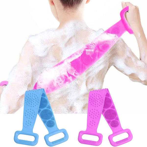 2pcs Silicone Exfoliating Bath Body Brush with Handle