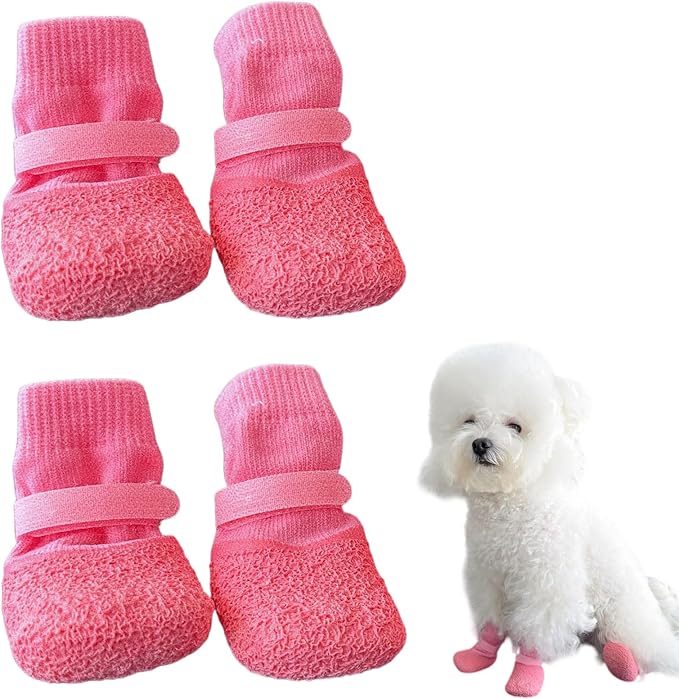 4 Pack Anti Slip Waterproof Adjustable Dog Socks Boots