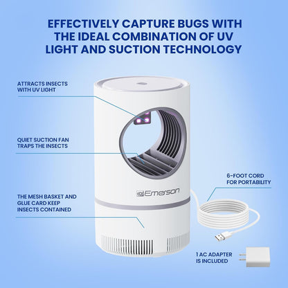 Portable Flying Bug Catcher with UV LED light & Fan Suction