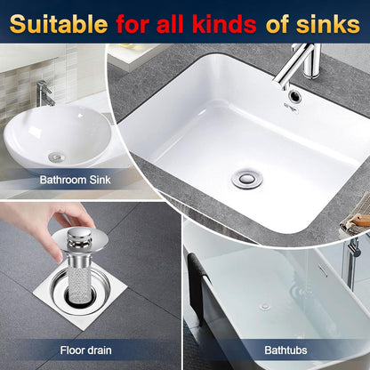 Stainless Steel Floor Drain Filter,Bathroom Sink Stopper Hair Catcher