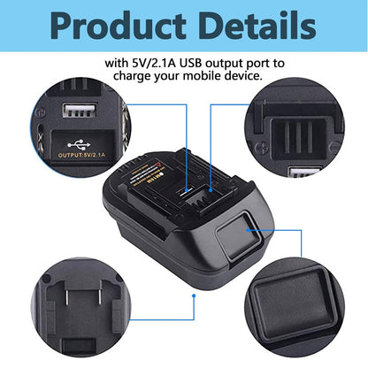 DM18M Battery Adapter Compatible for Dewalt 18v-20v & for Milwaukee 18v M18 Batteries