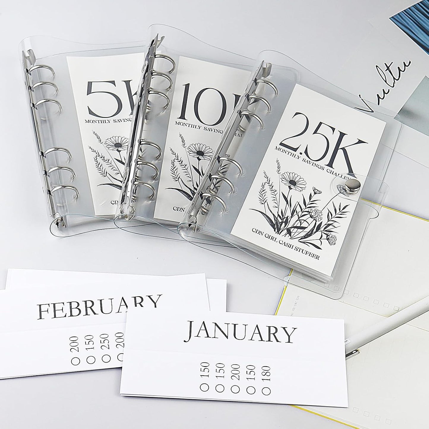12-Month Envelopes Money Saving Challenge Binder