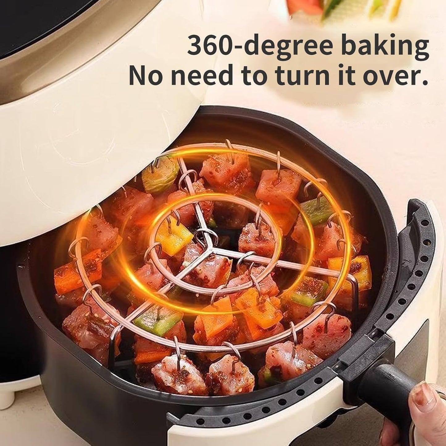 Air Fryer Grill Skewer Rack, Stainless Steel BBQ Kabob Set