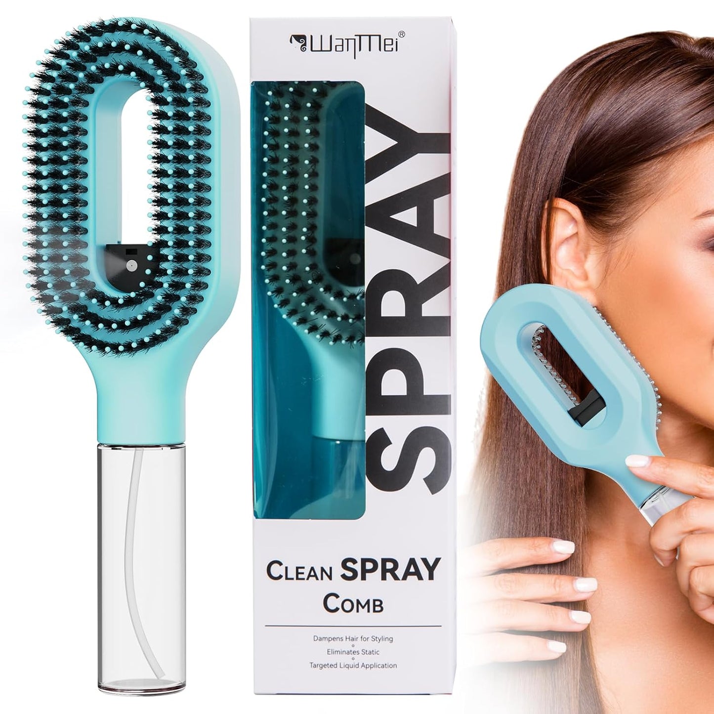 Curl Refresh Detangling Brush with Fine Mist Spray