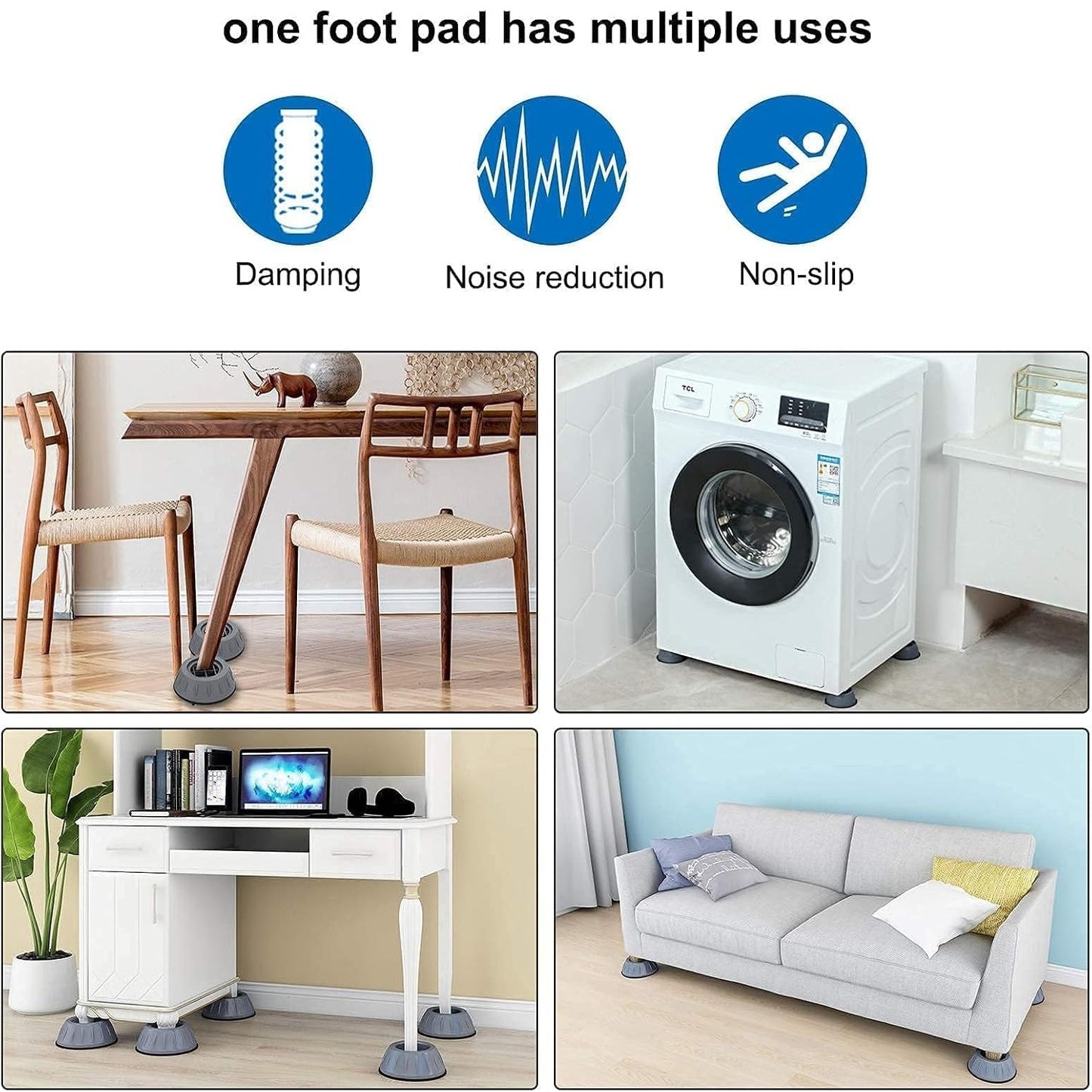 4Pcs Anti Vibration Pads for Washing Machine and Dryer Shock