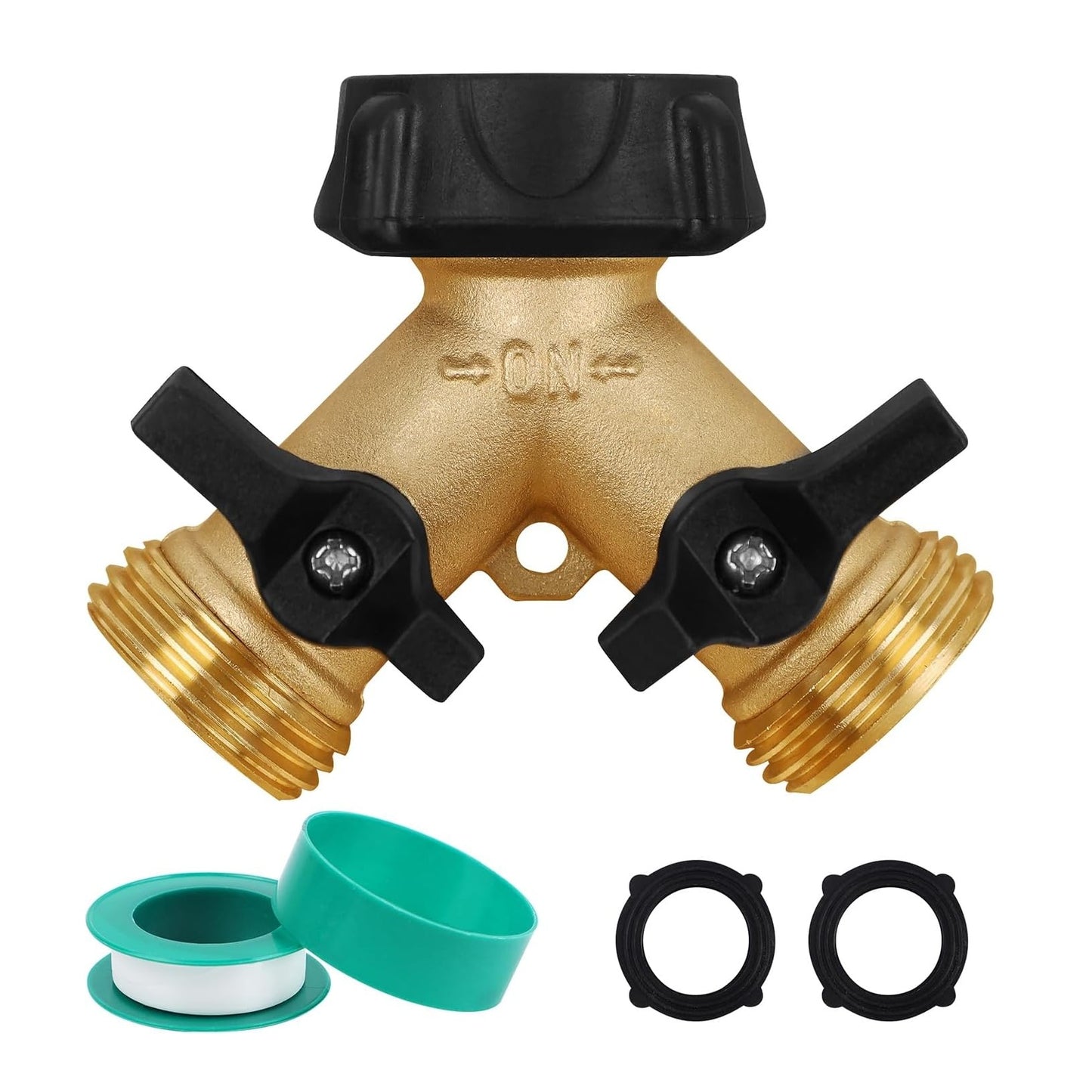 Y Splitter 2 Valves with 2 Extra Rubber Washers