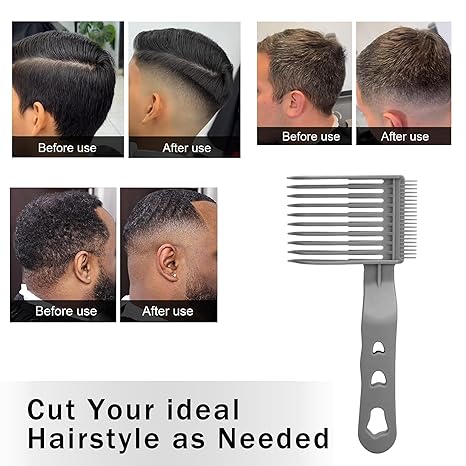 2Pcx Professional Barber Comb Hair Fade Tool for Men