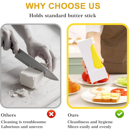 One-Click Butter Slicer with Airtight Storage - Stainless Steel Butter Dispenser