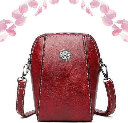 Women'S Soft  Leather Crossbody Retro Cell Phone Bag