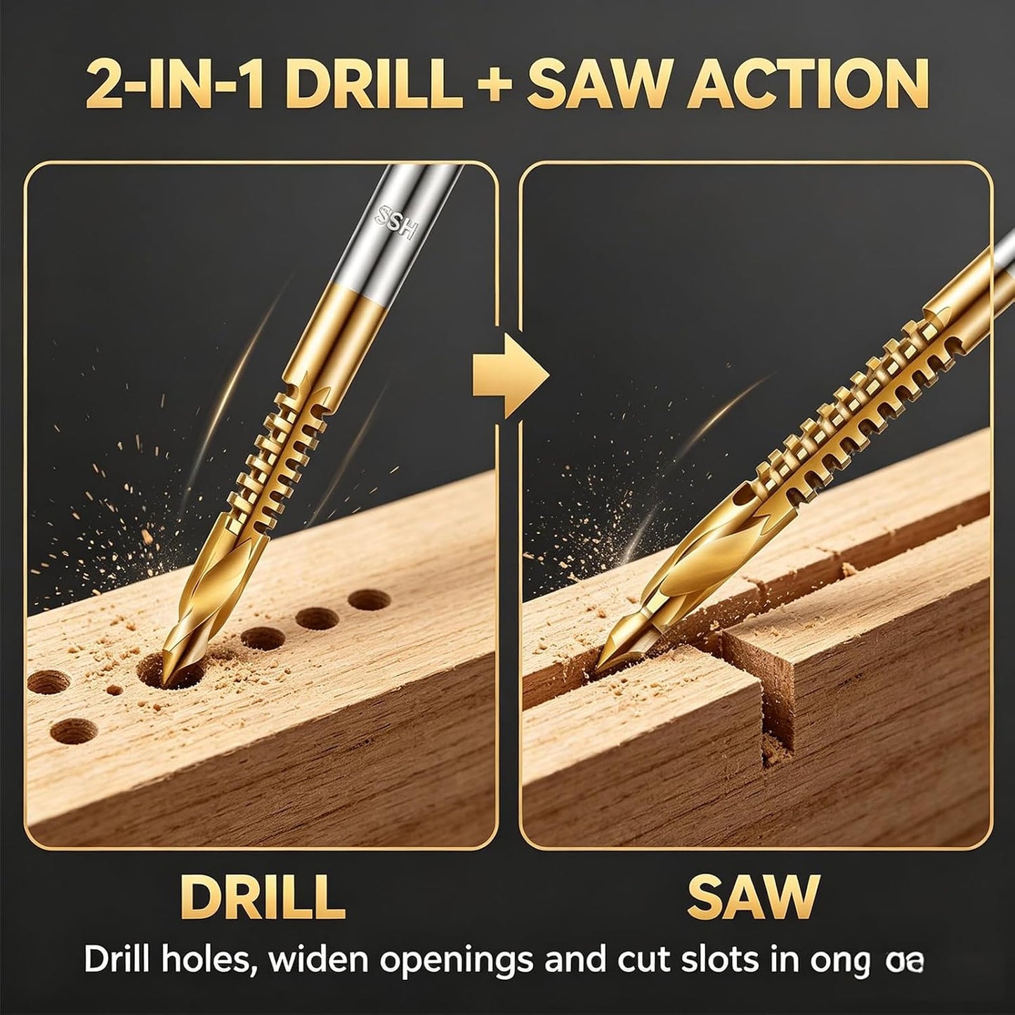 Titanium-Plated High-Speed Steel 6 Counts Metalworking Set