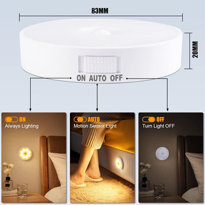 8 LEDs Rechargeable Night Light with USB Cable & Magnetic Patch
