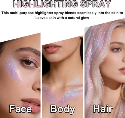 Fine Body Shimmer Powder & Hair Sparkle Highlighter Makeup