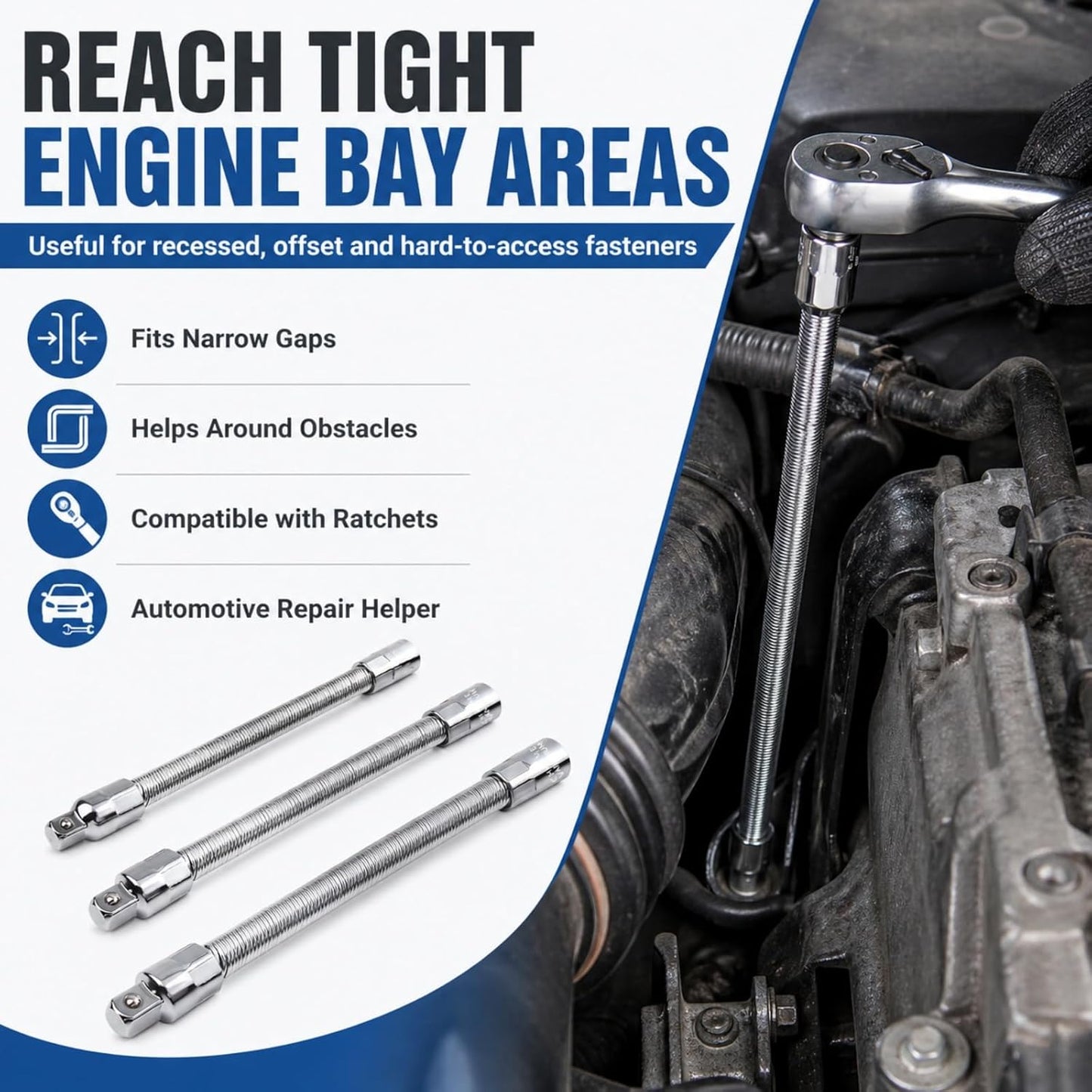 360 Flexible Socket Extension Bar for Impact Wrench Ratchet and Automotive Repair