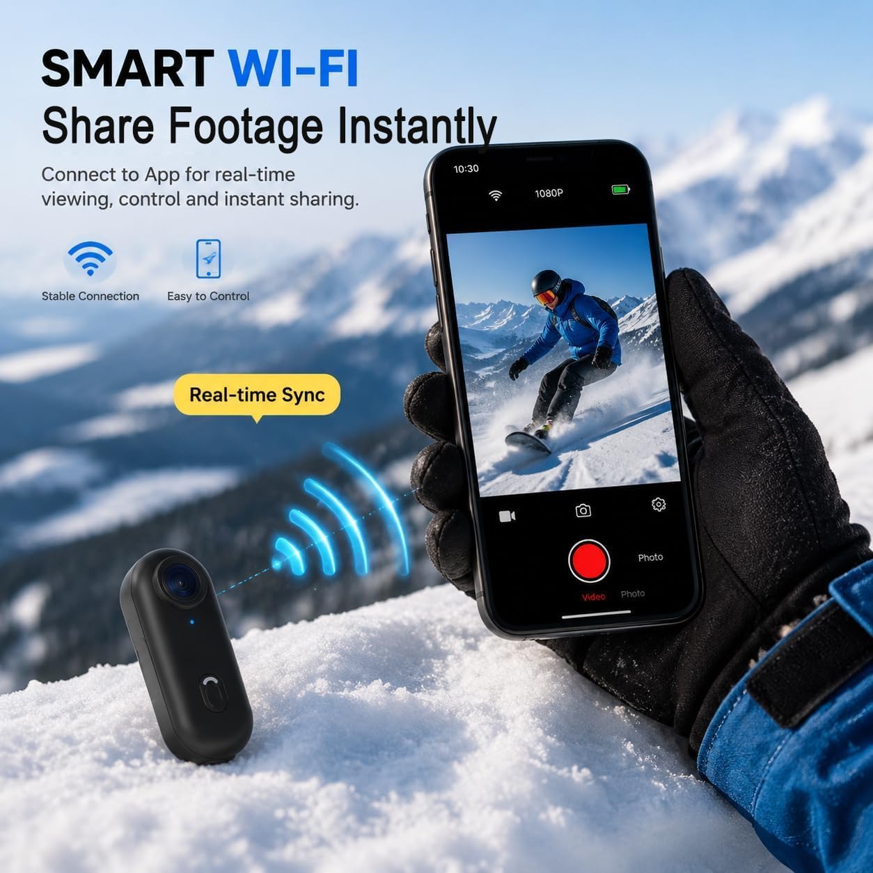 4K Mini Action Body Cam Thumb Sports Camera Hands Free Waterproof