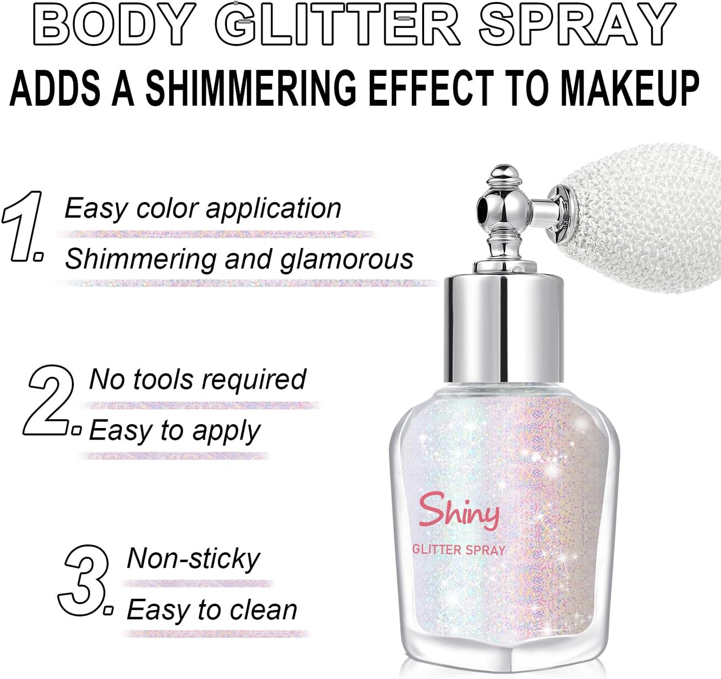 Fine Body Shimmer Powder & Hair Sparkle Highlighter Makeup