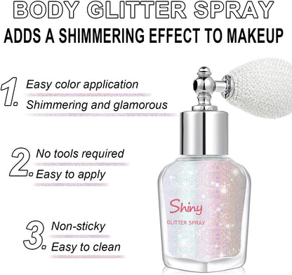 Fine Body Shimmer Powder & Hair Sparkle Highlighter Makeup