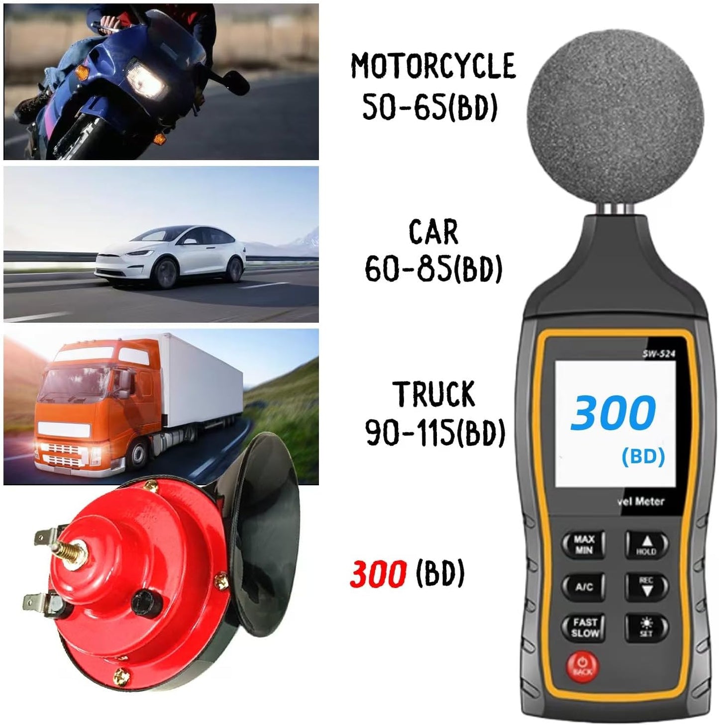 12V Waterproof 300DB Super Loud Train Horn Replacement Kit