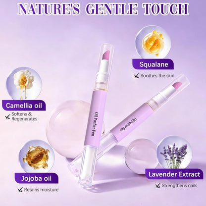 2-in-1 Nail Care Tool with Ceramic Cuticle Pusher & Moisturizing Oil