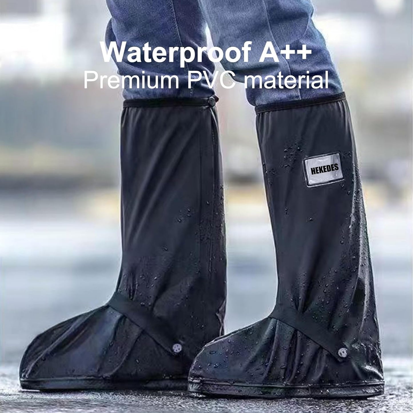 Non-Slip Zipper Waterproof Shoe Covers with Reflector