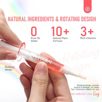 6PCS Natural Revitalizing Cuticle Oil for Nails with Vitamin E