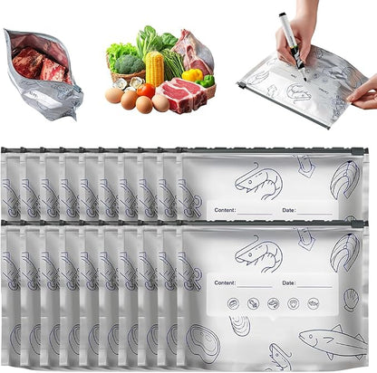 Reusable Aluminum Foil Sealable Storage Bags with Zipper For Meat Fruit